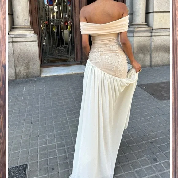 MIA OFF SHOULDER MAXI GOWN
DRESS - BEIGE - Picture 7 of 16
